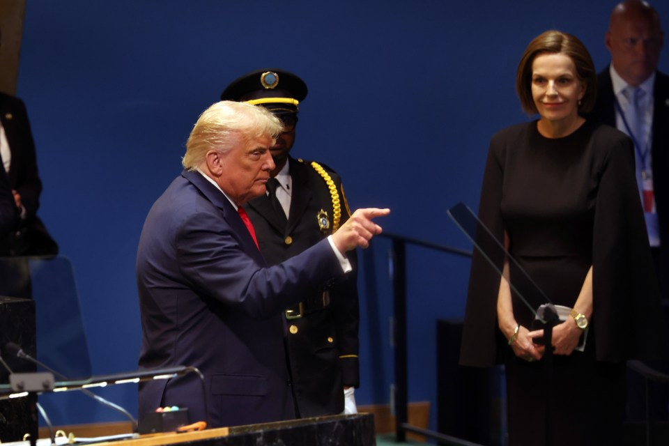 U.S. President Donald Trump departing after speaking during the 80th session of the UN’s General Assembly.