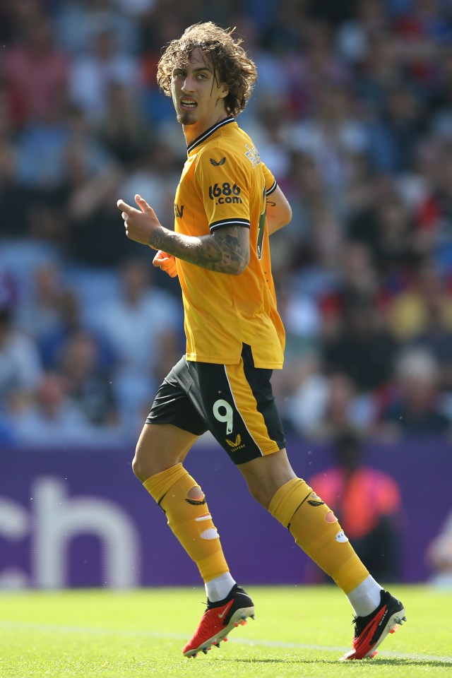 Fabio Silva of Wolverhampton Wanderers playing in a Premier League match.