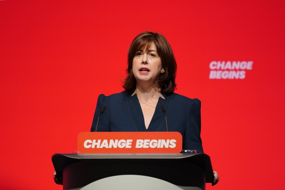 Lucy Powell speaking at the Labour Party Conference.