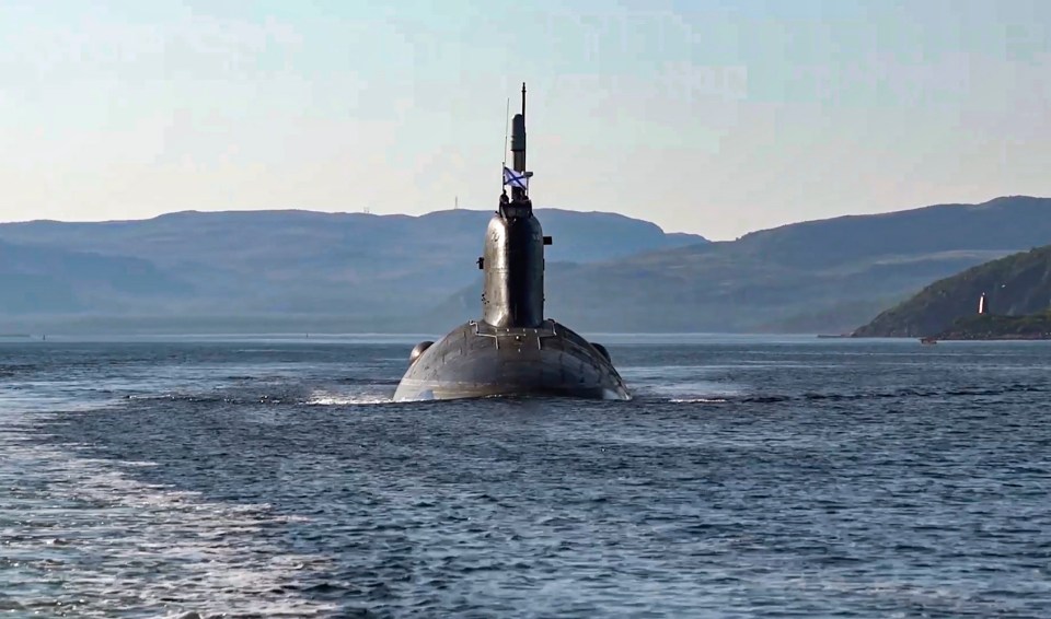 US Navy's USS Minnesota (SSN-783) submarine sailing in waters off the coast of Western Australia.