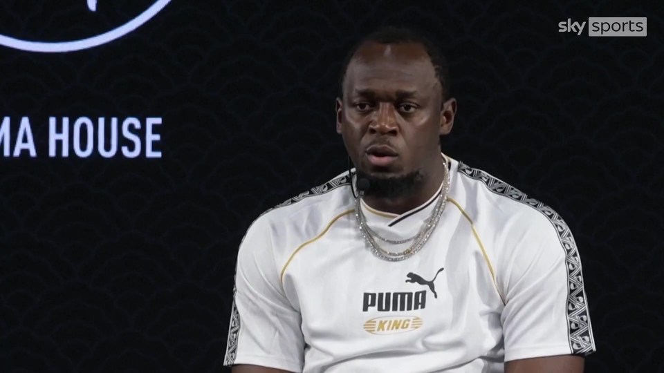 Usain Bolt in a Puma shirt.