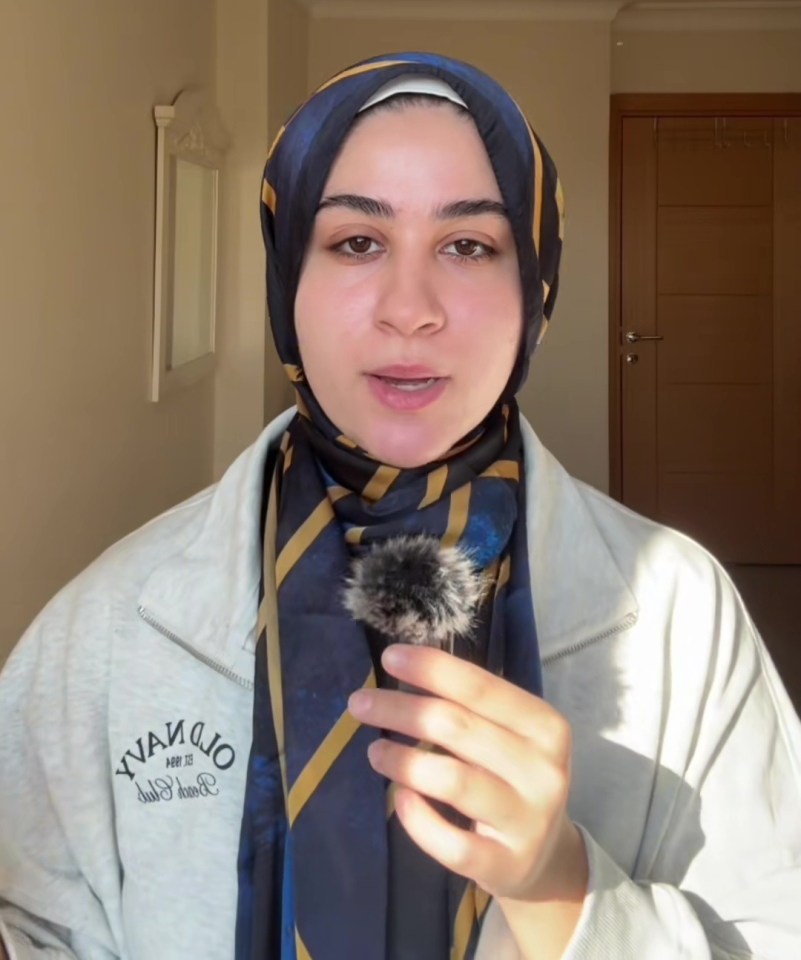 Woman in hijab discussing how to look 20 when you're 40.