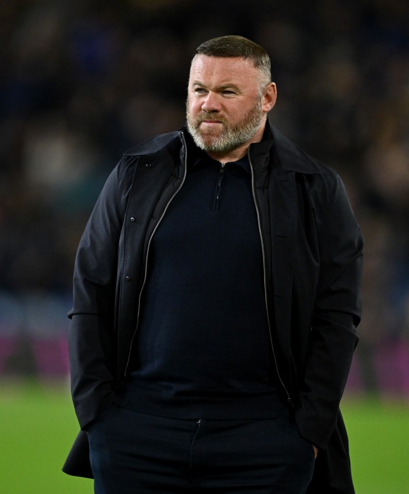 Plymouth Argyle manager Wayne Rooney on the sideline.