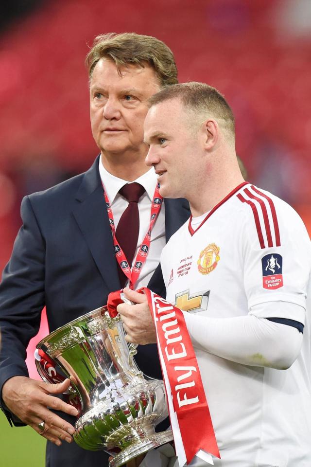 Van Gaal with Wayne Rooney after the FA Cup win at Wembley 