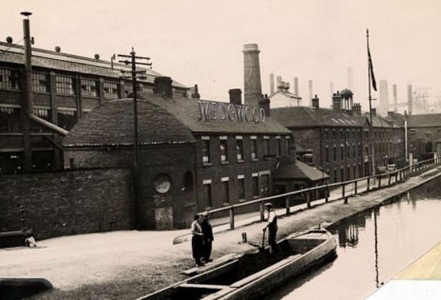 A historic picture of the Wedgwood potteries in Stoke on Trent, Staffordshire