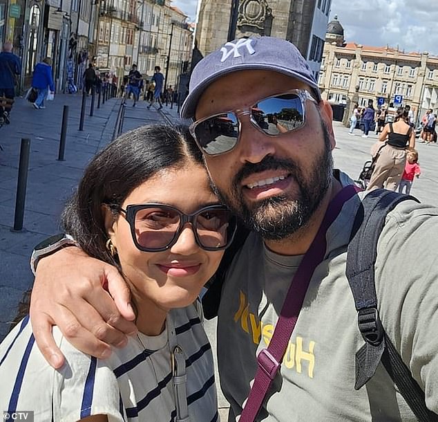 Hind Iguernane (left) and her husband, Aziz Benharref (right), of Ottawa, were both on board the doomed Gloria Funicular when the famous attraction slammed into a building