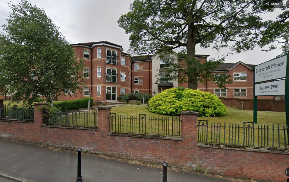 Berrycroft Manor Residential and Dementia Care Home building and sign.