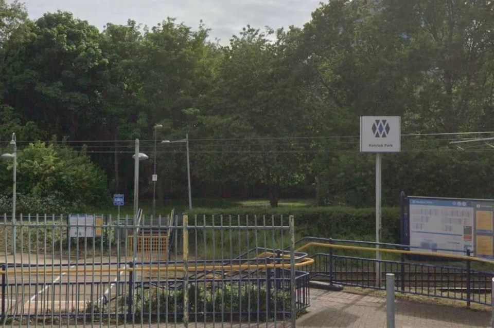 Kenrick Park train station entrance.