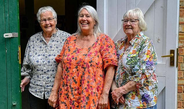 Janet Macnab, Jean Davies and Thelma Short at the Wells Women's Institute Hall, which is currently locked in a bitter planning row with a 'party house' next door