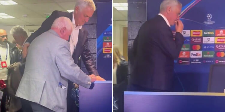 Heartwarming moment Jose Mourinho is given cookie in repeat of old Chelsea tradition as fans say 'that's so cute'