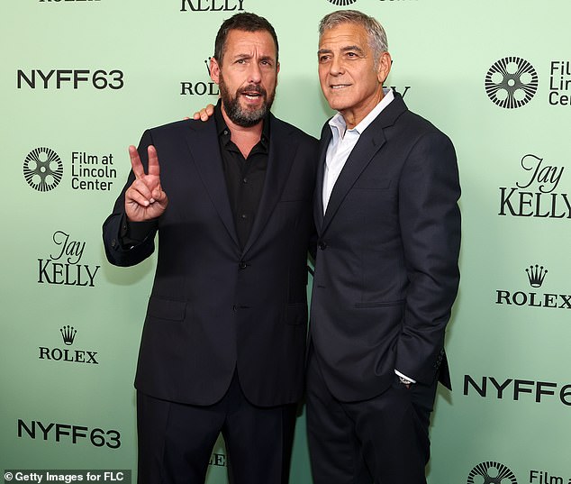 George told the Daily Mail about working with Adam Sandler: 'It's just fun to work with a guy who's, you know, he's a beautiful actor, he's a wonderful comedian and he's just a great soul'