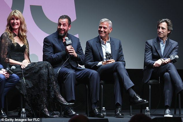 George was joined onstage by co-stars Laura Dern and Adam Sandler, as well as director Noah Baumbach, as they took part in a Q&A following the film screening at Alice Tully Hall