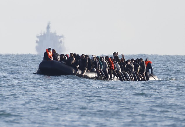 Although he stressed he did not want to tear up the agreements, he admitted 'mass migration' meant they have to be applied differently. Pictured, file picture of a Channel crossing