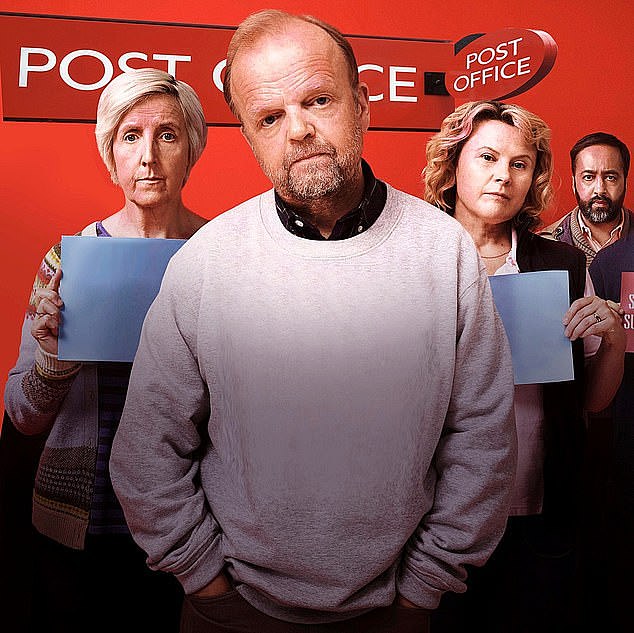The scandal was later immortalised in the seismic 2024 ITV drama 'Mr Bates vs The Post Office', starring Toby Jones (pictured, centre)