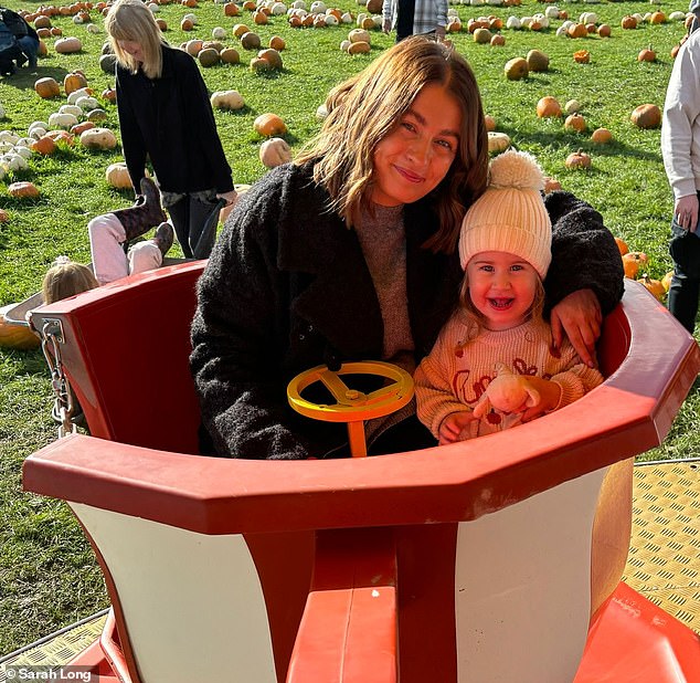 Sarah (pictured with Willow), who is a fulltime content creator, said she had become immune to her phone use and that picking up her device was more like a reflex than a decision