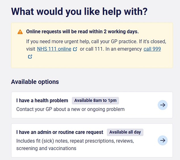 Another GP practice said it would only offer assessment forms from 8am until 1pm today - contravening the new rules