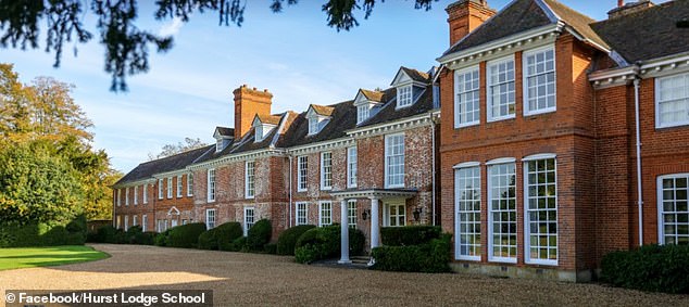 George attended Hurst Lodge School in Surrey (pictured), one of the most prestigious private schools in the country charging up to £22,000 per term