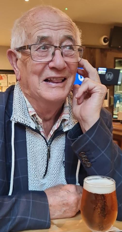 Mr Peter Skilton with a drink.