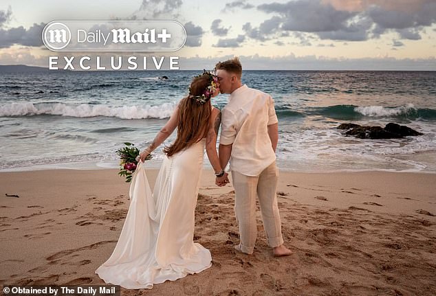 The tropical nuptials took place on September 4 in Kapalua. Couch's bride wore a backless white gown and floral tiara in lieu of a veil