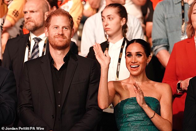 Harry and Meghan at the Invictus Games closing ceremony in September 2023