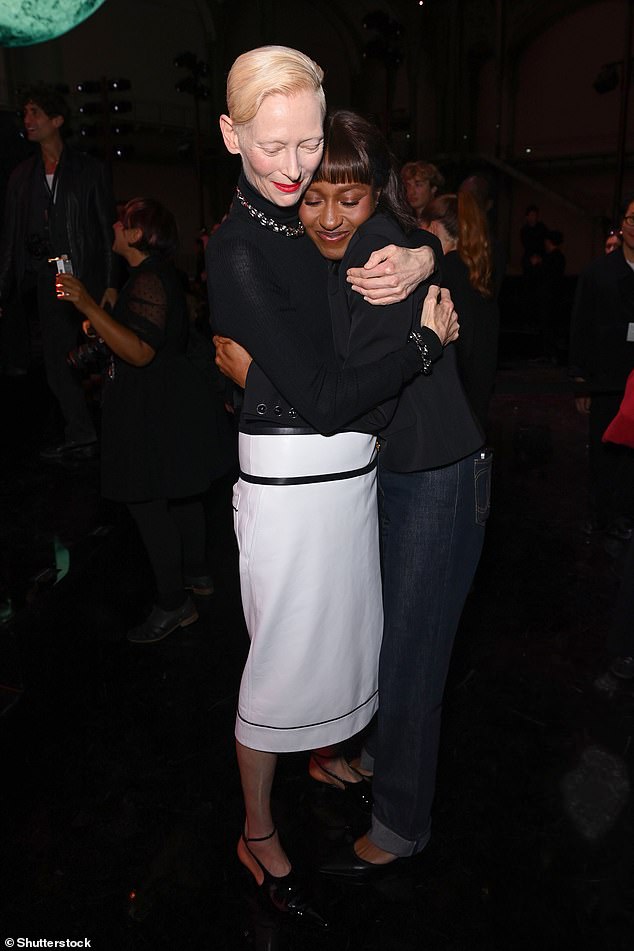 The pair enjoyed catch up at the Chanel show