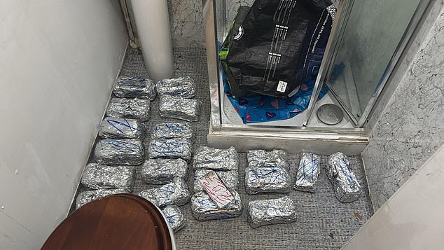 Some of the bundles of phones wrapped in tin foil seized in Operation Echosteep