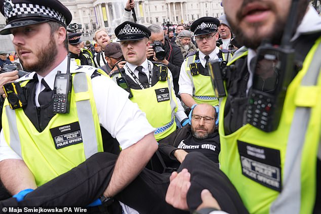 Protesters supporting Palestine Action were removed by police from Trafalgar Square last week