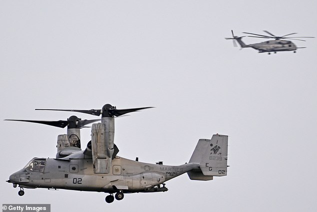 US Marines V-22 Osprey fly near Ceiba, Puerto Rico, amid strikes on alleged narco-terrorists in Venezuela