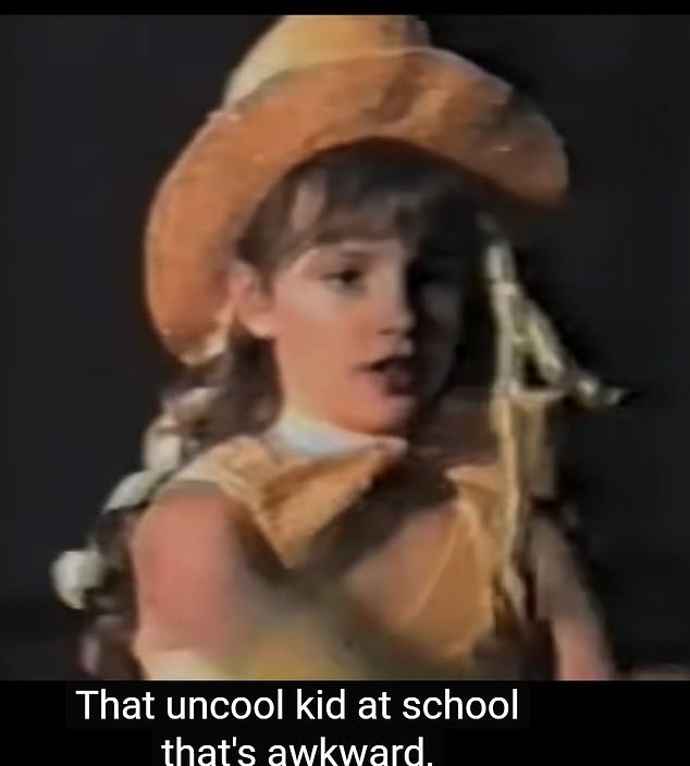 Victoria on stage as a girl in the documentary and as a teenager (below)