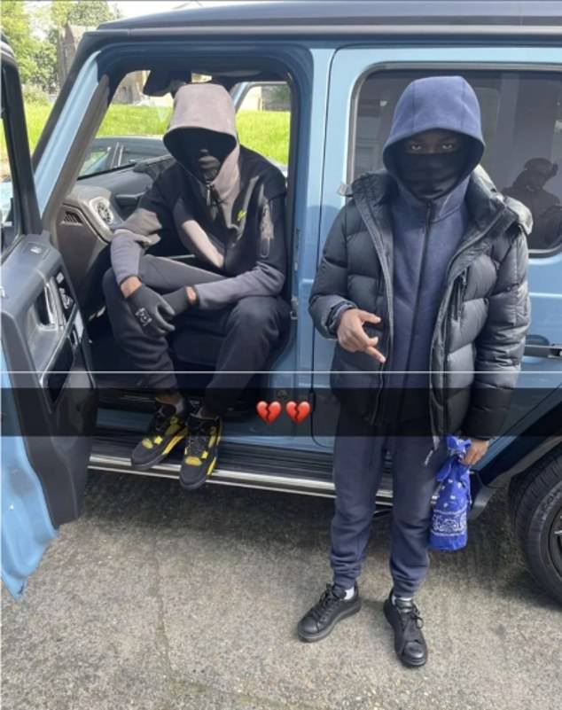 What followed was a 60-second, high-speed chase through the streets of north London that was to be the final minute of Marcus's eventful life. Marcus is pictured here with a friend