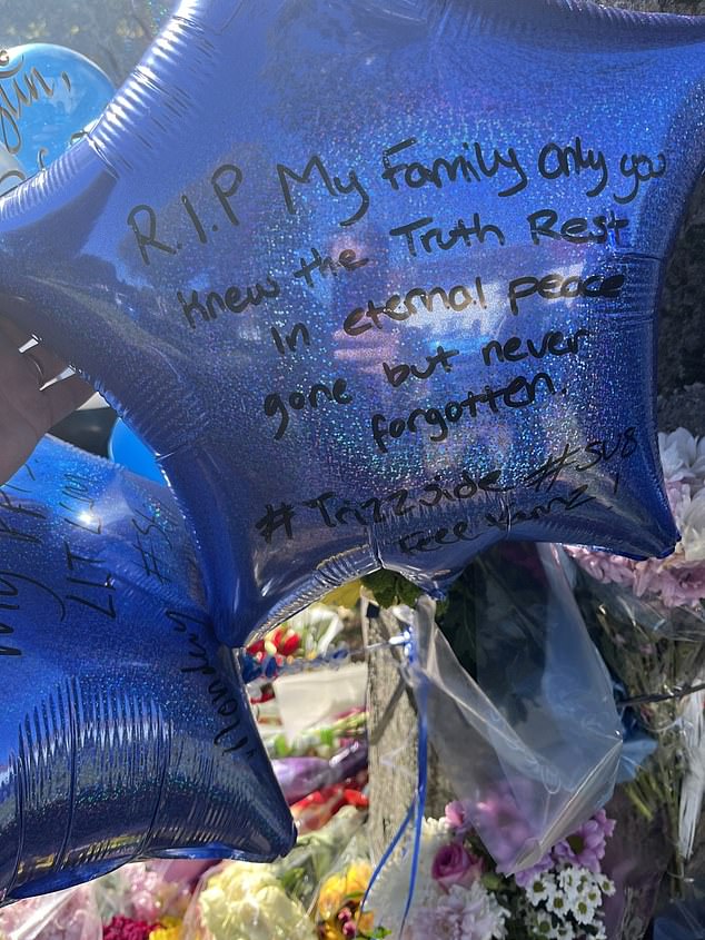 A tribute left to Marcus reads: 'R.I.P My family only you knew the truth rest in eternal peace gone but never forgotten'