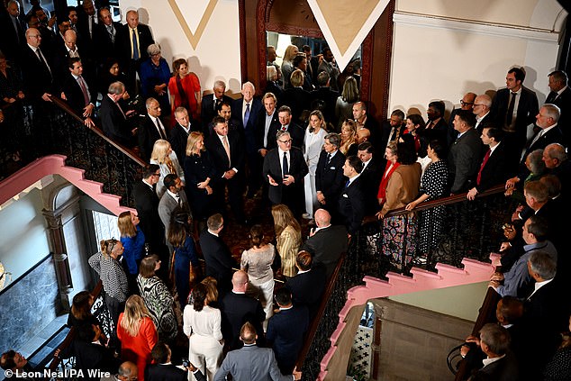 Starmer was flanked by a huge delegation of business leaders who have accompanied him on the trip