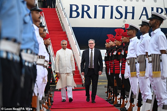 The red carpet was rolled out as the Prime Minister arrived at Chhatrapati Shivaji Maharaj International Airport in Mumbai