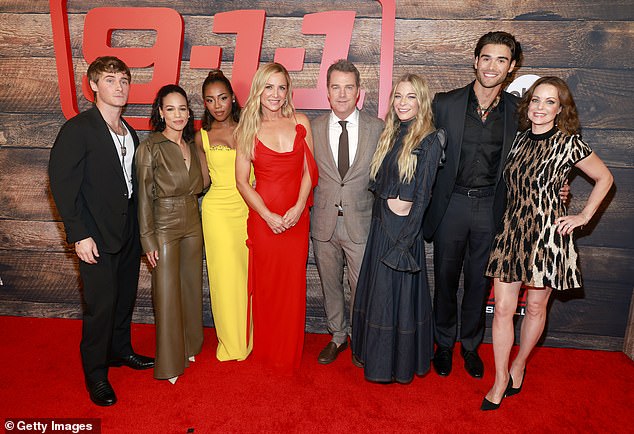 Seen left to right: Michael Provost, Juani Feliz, Hailey Kilgore, Jessica Capshaw, Chris O'Donnell, LeAnn Rimes, Hunter McVey and Kimberly Williams-Paisley