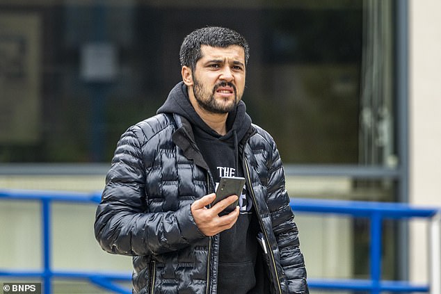 Halil Dal, 30, was caught on CCTV smashing the glass bottle against a wall outside the Camel nightclub in Bournemouth, Dorset last December before attacking a man