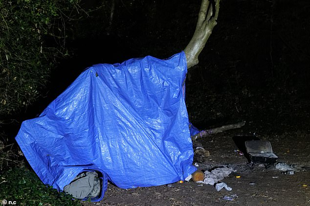 We also walked past a makeshift homeless camp in a park  which is known for having trouble, say locals