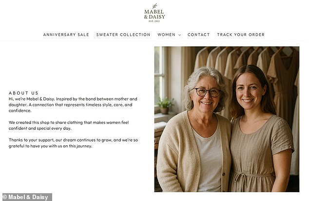 Another suspect store, Mabel & Daisy, presents itself as a wholesome mother-and-daughter clothing business based in Bristol, but its contact details trace back to Hong Kong