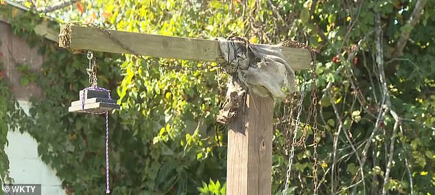 Powell County Judge Executive Eddie Barnes said he was shocked when he saw the display, calling it 'kinda harsh' and 'deeply inappropriate'