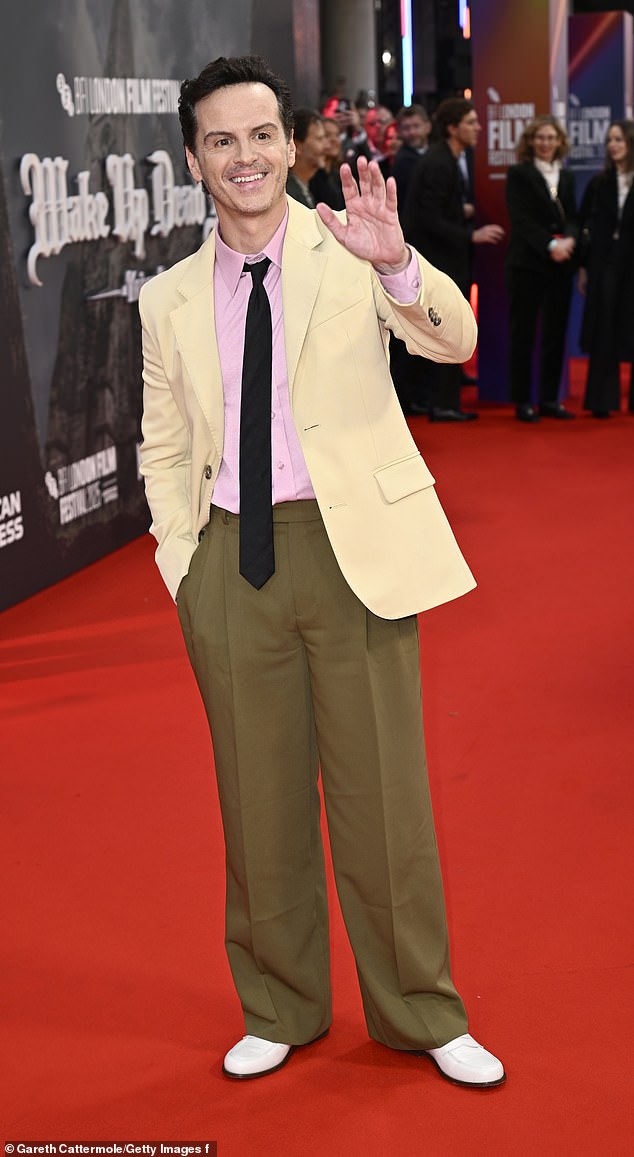 They were joined by Irish actor Andrew Scott, who sported a pair of sage green tailored trousers