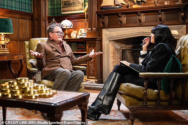 Claudia selected Jonathan, singer Cat Burns, and Alan (pictured) to be Traitors – who promptly began sweating with nerves till his hair looked like he'd just washed it in the kitchen sink