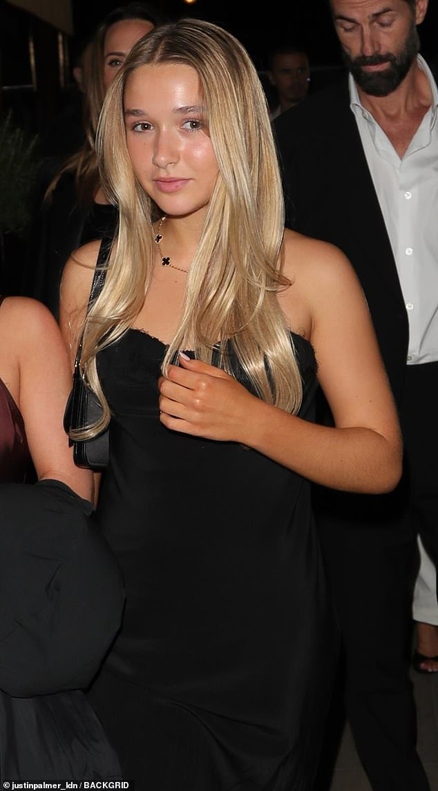 The couple's daughter Harper, 14, was also in attendance for the continued celebrations