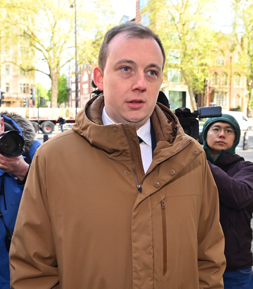 Christopher Berry, charged with spying for China, leaving Westminster Magistrates' Court.
