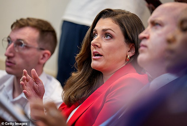 Trump called on CNN Senior White House Correspondent Kristen Holmes during an 'Antifa roundtable' he held in the State Dining Room on Wednesday, before changing his mind