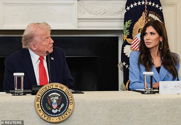 Trump was speaking with reporters and influencers about Antifa - a left-wing anti-fascist movement the administration recently designated as a terrorist group