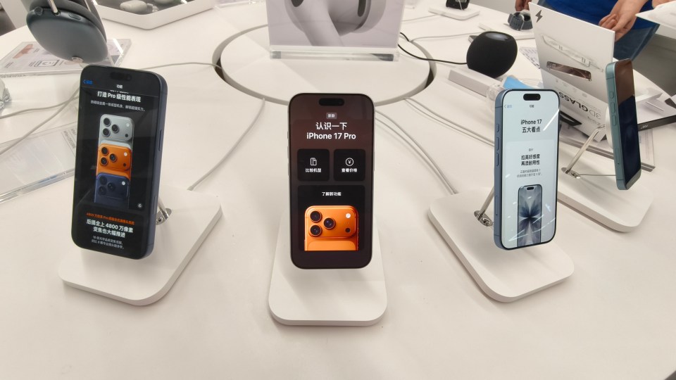New generation iPhone 17 series on display in an Apple store.