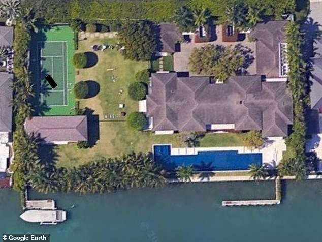Her sprawling mansion features a 16ft fence to keep out prying eyes and is located in the exclusive gated community of Bay Point
