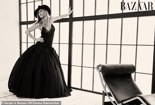 She turned heads in a dramatic black dress with a delicate lace neckline