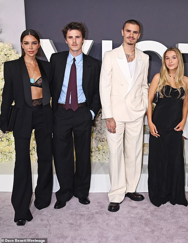 The couple¿s sons Romeo, 23, and Cruz, 20, his girlfriend Jackie Apostel, 30, and daughter Harper, 14, was out in full force for the celebration