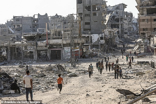A view of devastation in Shujaiyya, one of the largest and oldest neighborhoods in eastern Gaza City