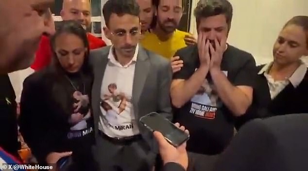 After both Israel and Hamas agreed to the first phase of the peace deal, Commerce Secretary Howard Lutnick held up a speaker phone to hostage families to speak to Trump